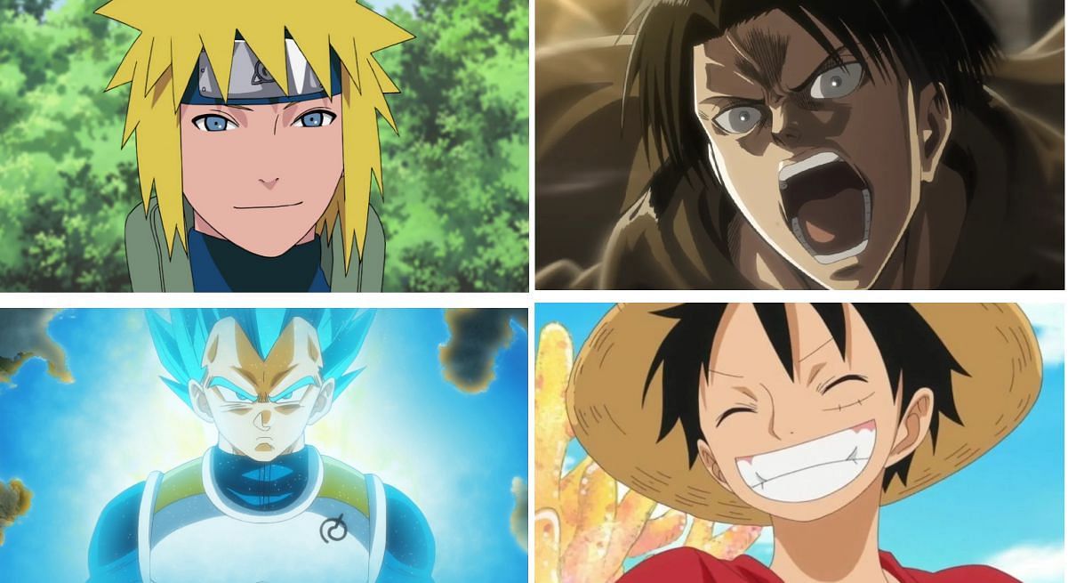 Four of the most popular anime characters from the most popular shonen anime (Image via studio Pierrot, Toei Animation, and Wit Studio)