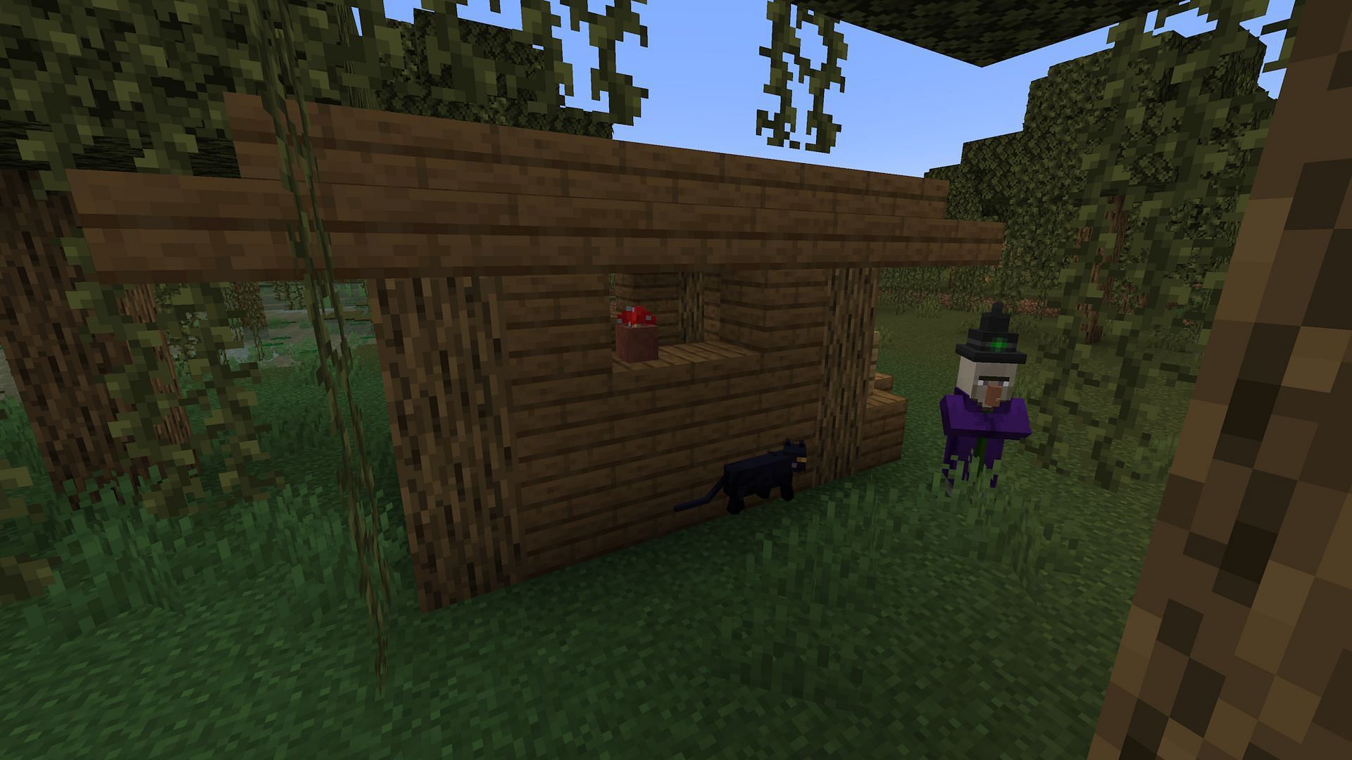 Witch huts are quite rare for how unassuming they look (Image via Mojang)