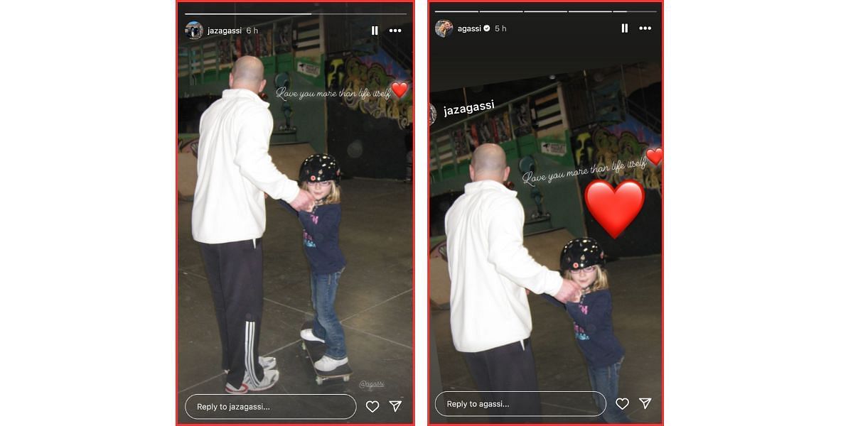 Andre Agassi and Jaz Agassi&#039;s Instagram stories
