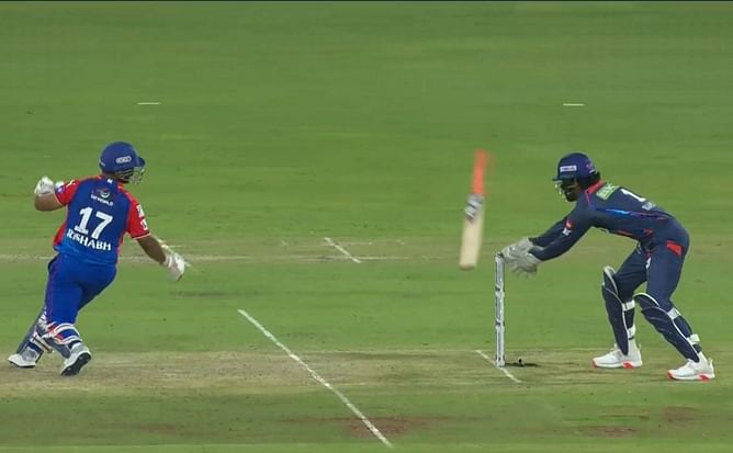 [Watch] Rishabh Pant loses his bat and gets stump out during DC vs LSG IPL 2024 clash