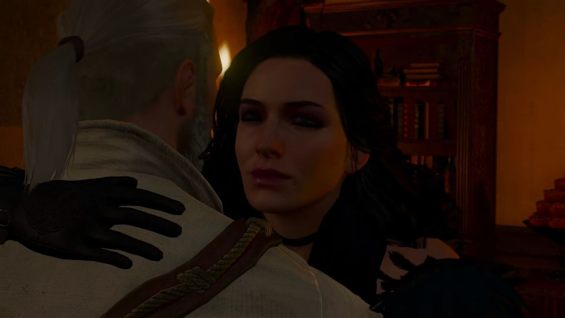 Geralt and Yennefer&#039;s relationship is far from perfect (Image via CD Projekt Red || YouTube/Kallelinski)