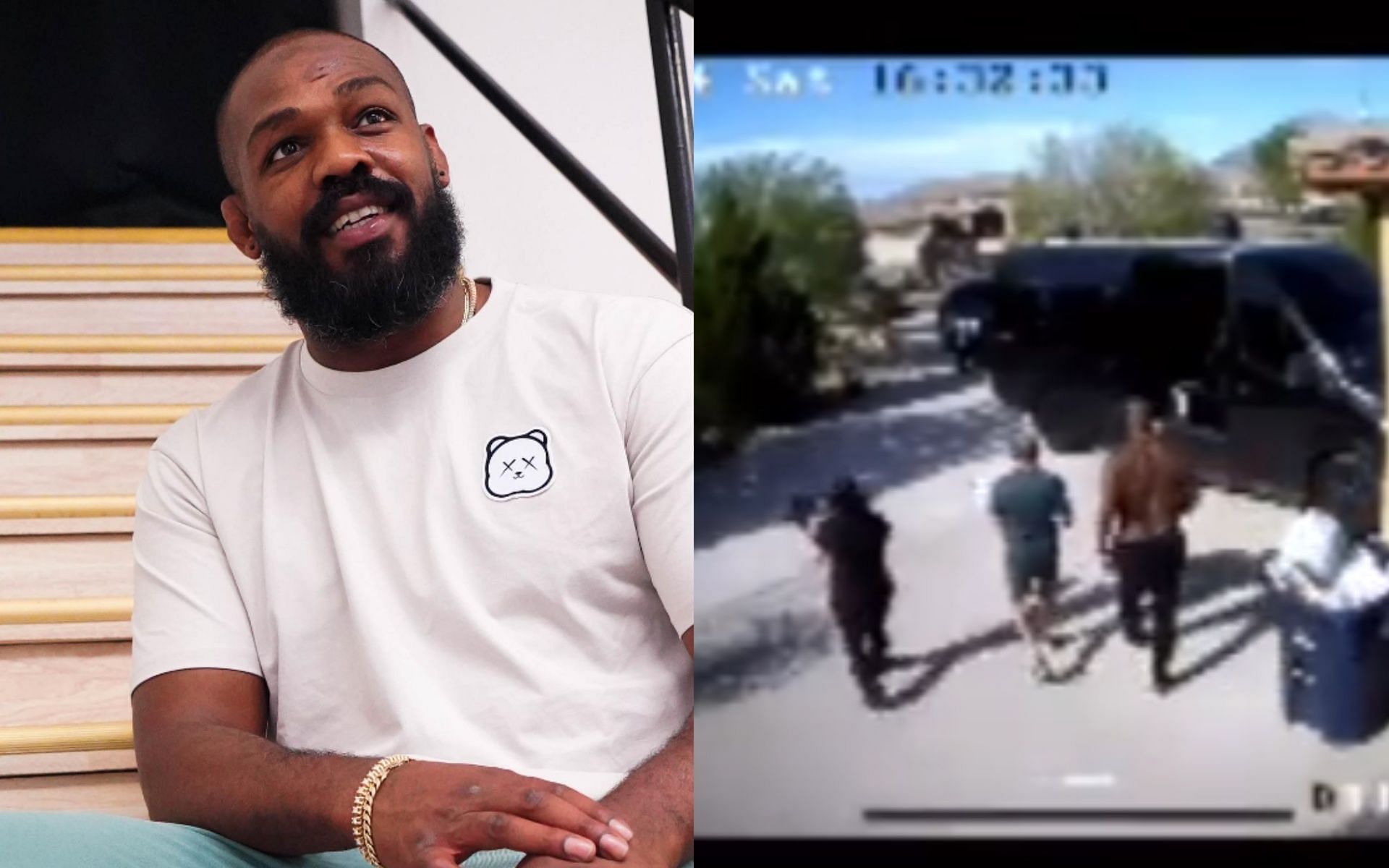 Jon Jones has released CCTV footage of himself and two Drug Free Sport employees. [Images via @JohnnyBones on Instagram]