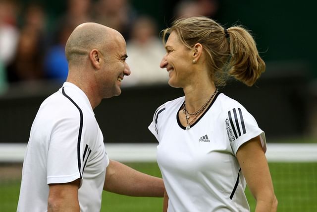 Andre Agassi (left) and Steffi Graf