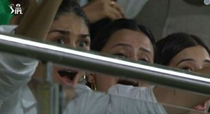 [Watch] MS Dhoni's wife Sakshi's reaction goes viral as he survives first-ball catch in CSK vs SRH IPL 2024 match