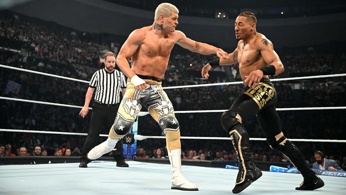 Cody Rhodes and Carmelo Hayes on SmackDown.
