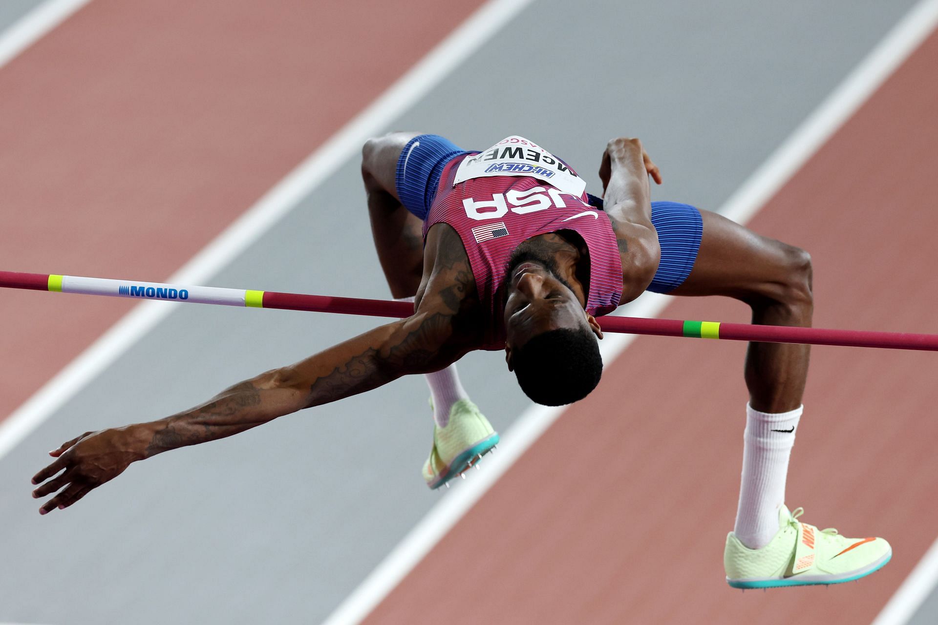 Shelby McEwen won the men&#039;s high jump at Xiamen Diamond League 2024 (Photo by Ian MacNicol/Getty Images)