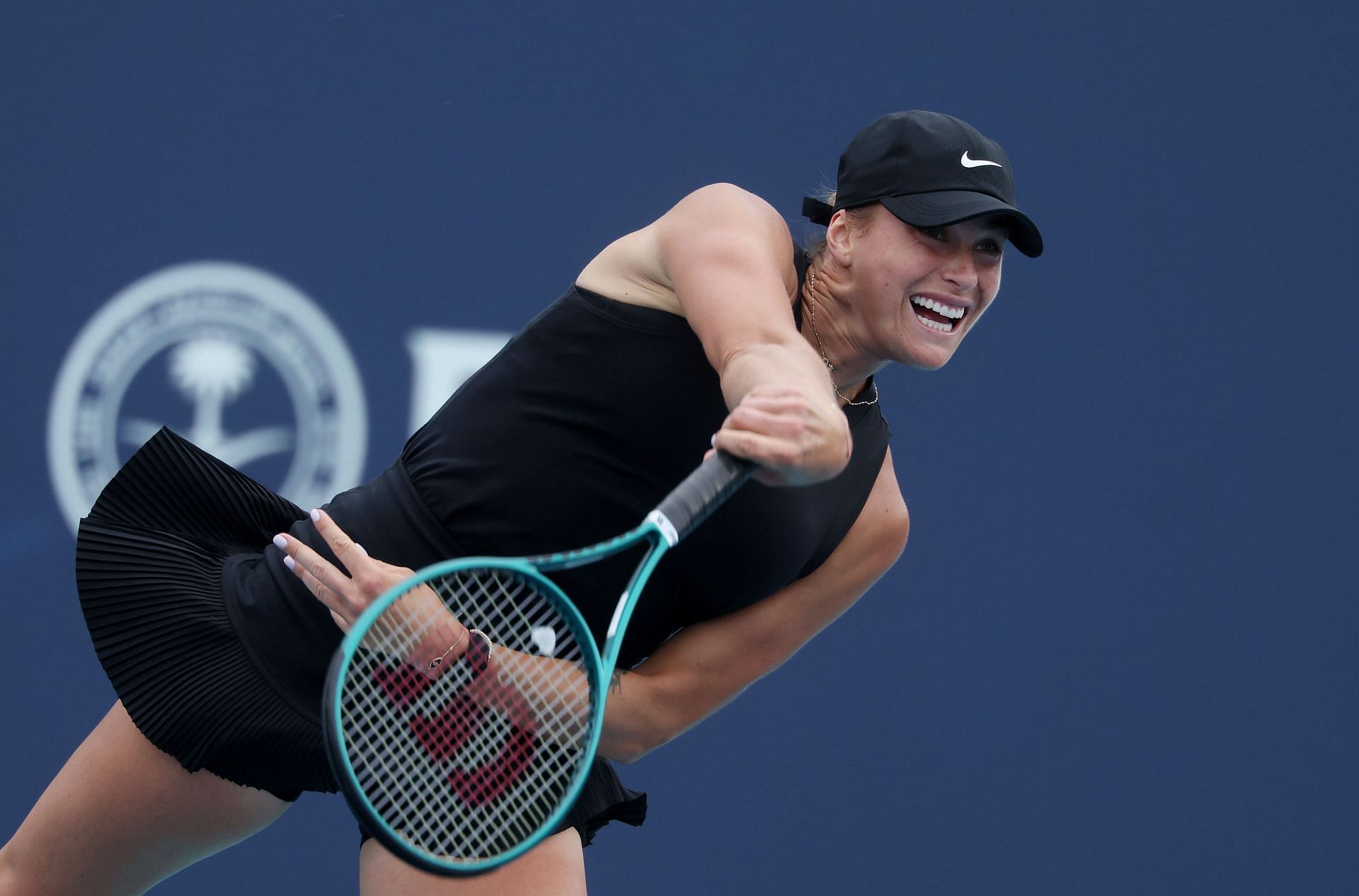 Aryna Sabalenka in action at the Miami Open