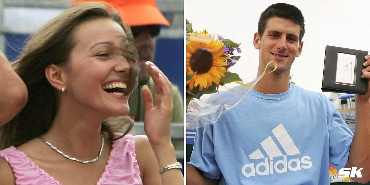 Jelena (L) and Novak Djokovic at Dutch Open 2006