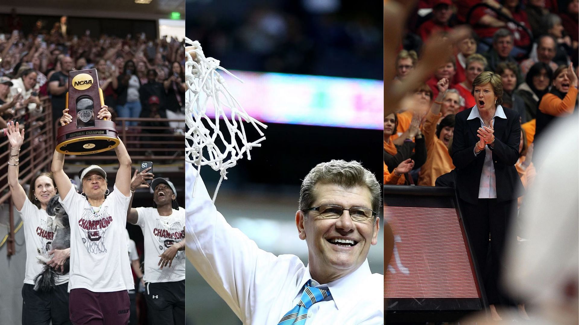 Dawn Staley, Geno Auriemma, and Pat Summitt all rank in the top five most national championship wins as a head coach