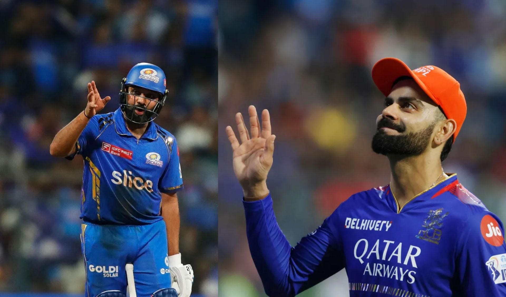 [watch] Virat Kohli Pokes Rohit Sharma From The Back During Rcb Vs Mi 