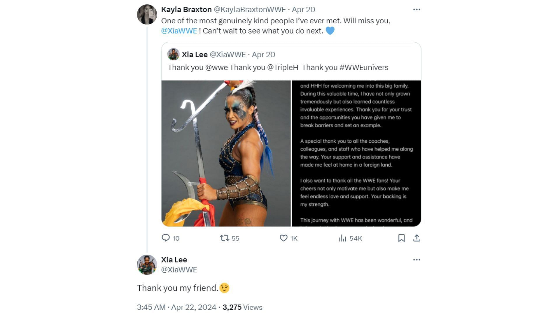 A screengrab from their online interaction on Twitter