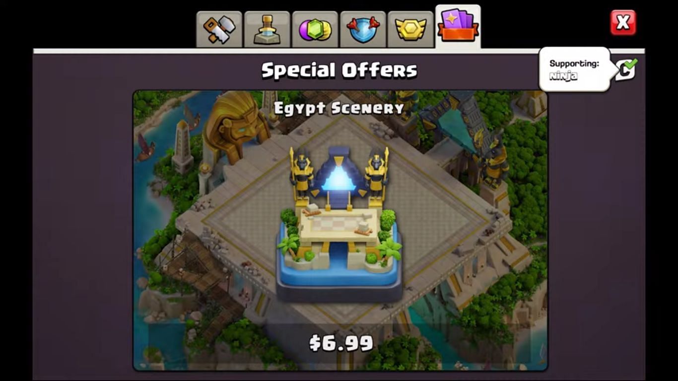 Cost of Egypt Scenery in Clash of Clans (Image via Supercell)