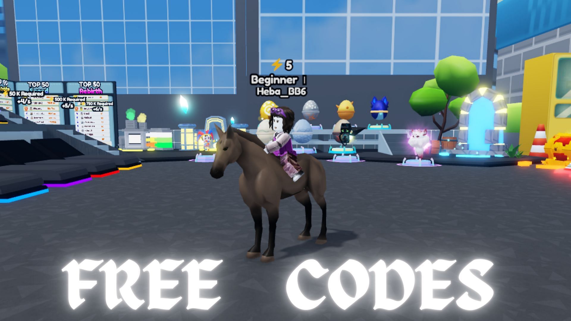 There are many free active codes in Horse Race Simulator (Image via Roblox || Sportskeeda)