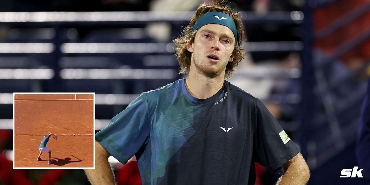 Andrey Rublev loses his cool and smashes his racquet