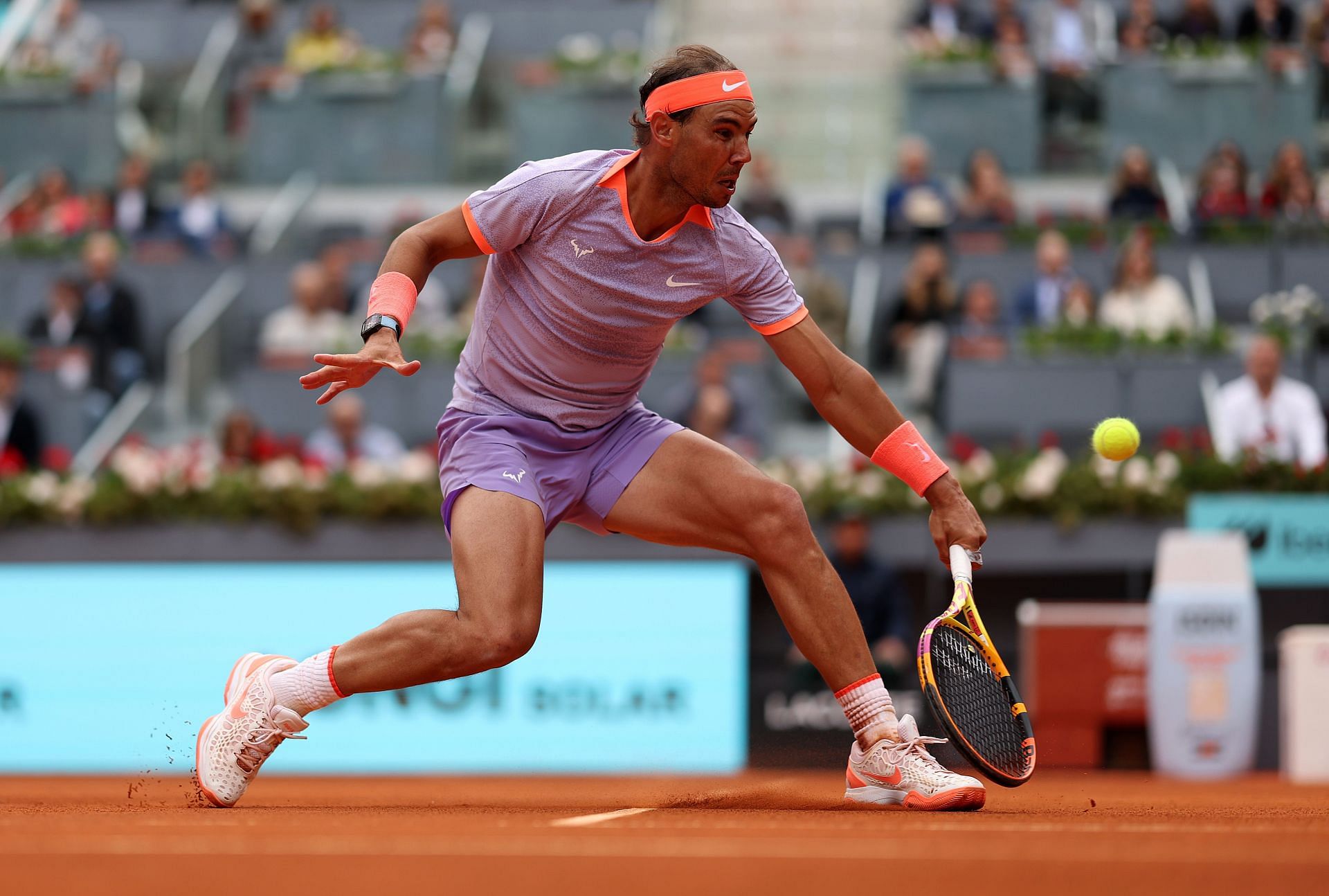 Rafael Nadal in action at the Madrid Open