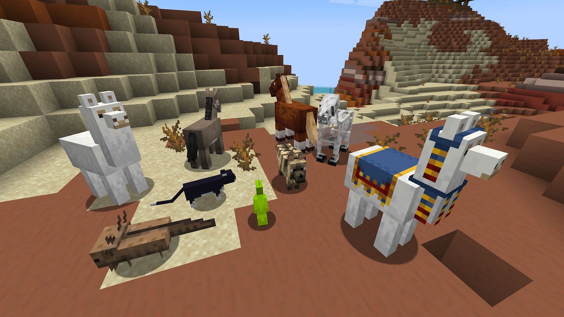A group of the game&#039;s many different pets (Image via Mojang)