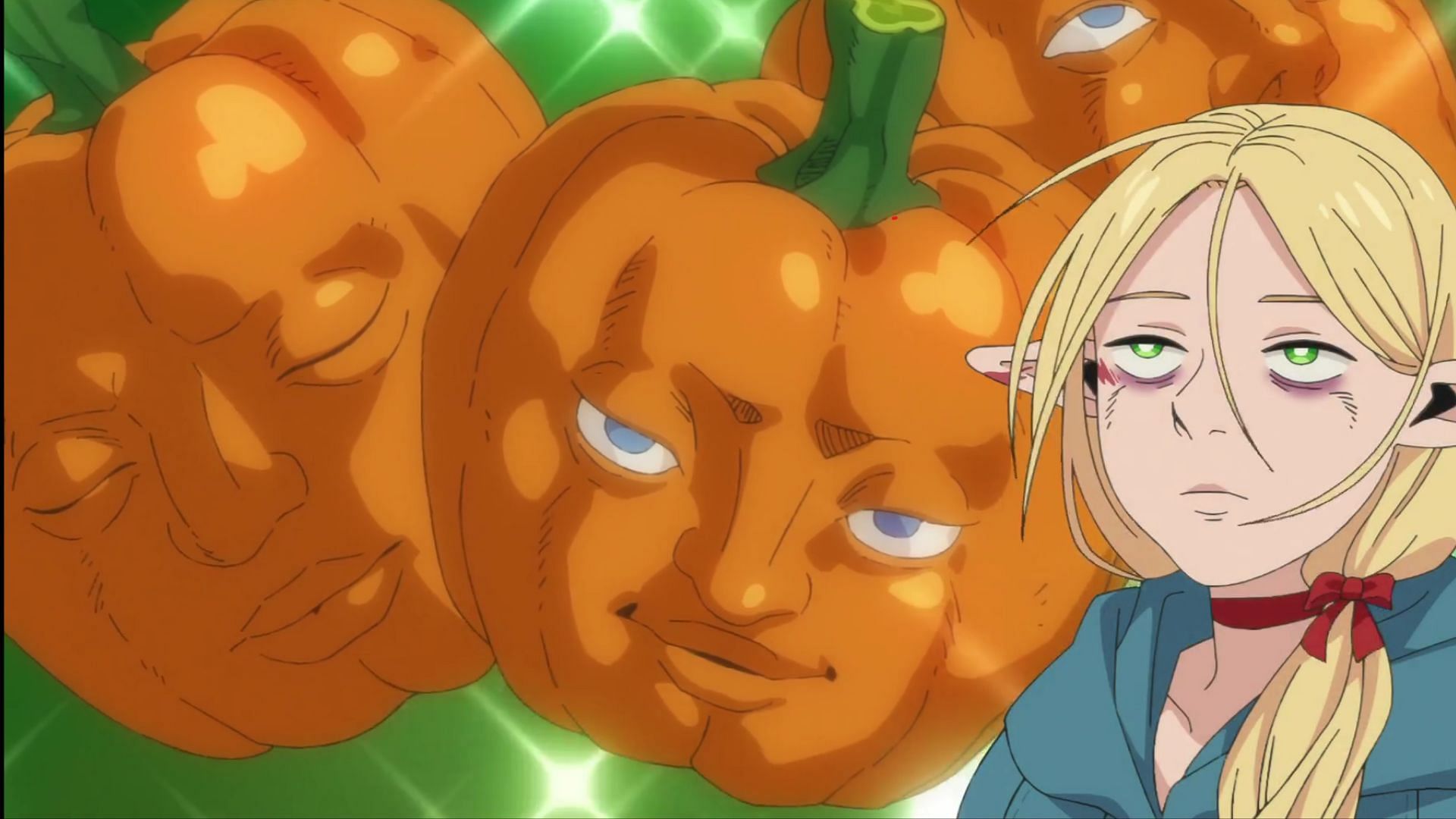 Marcille and the dryad fruits as shown in the anime (Image via Studio Trigger)