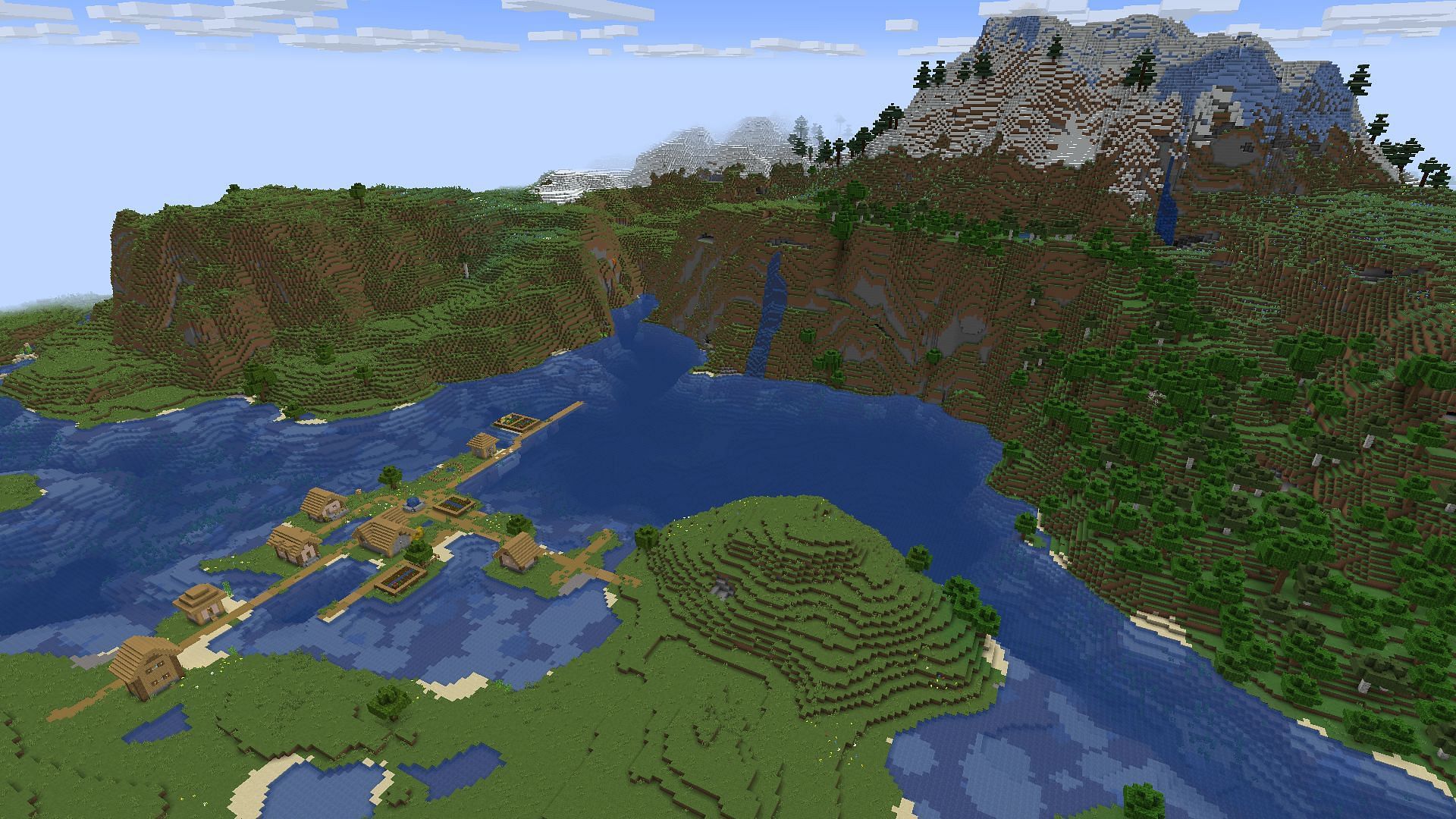 The first of this seeds beautiful spawn spots (Image via Mojang)