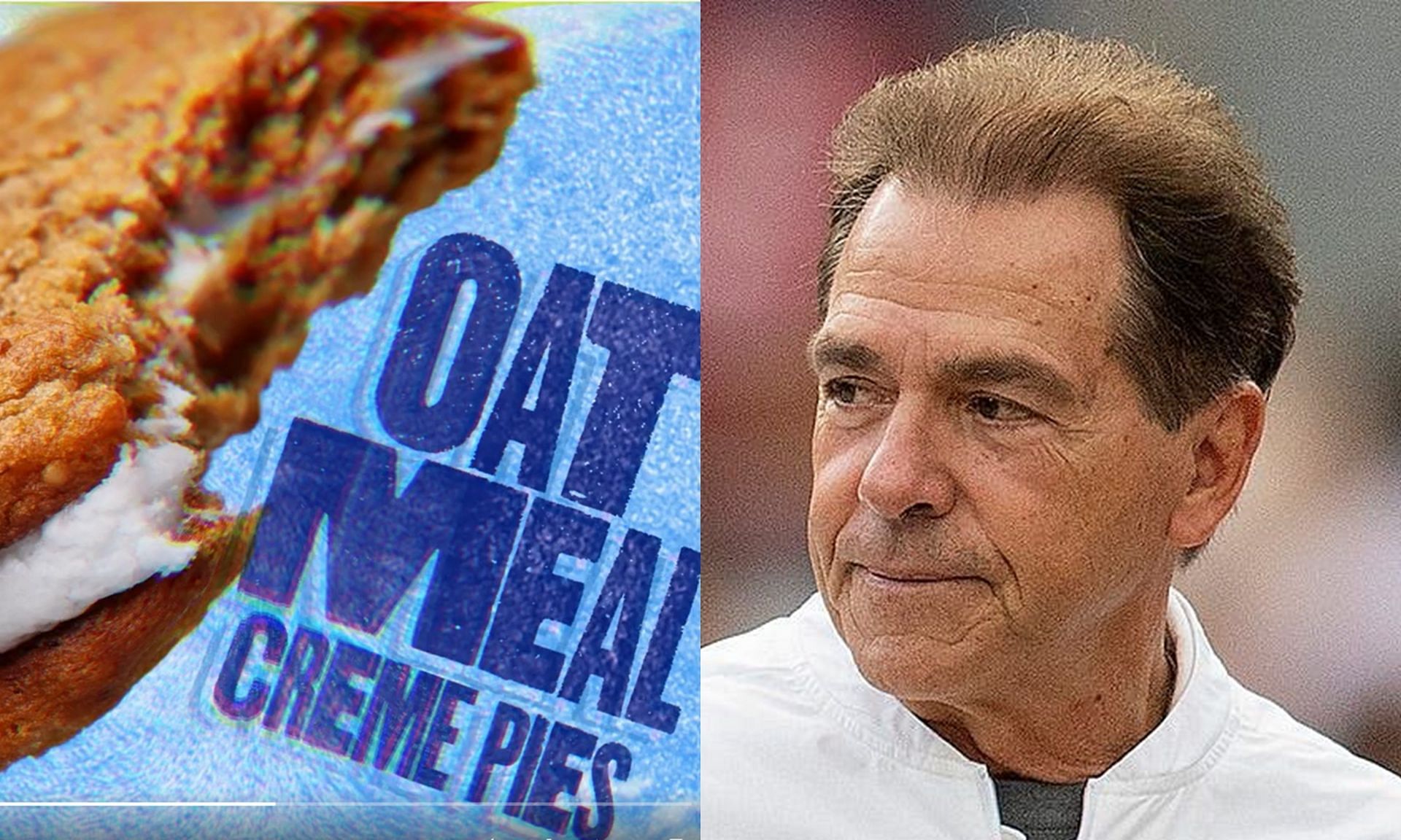 Nick Saban manages to keep it light with his witty take on Oatmeal Creme pies.