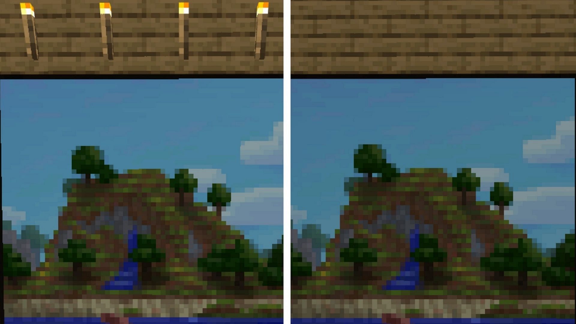 A frame of blocks can be removed once players have the Minecraft painting they want (Image via Mojang)