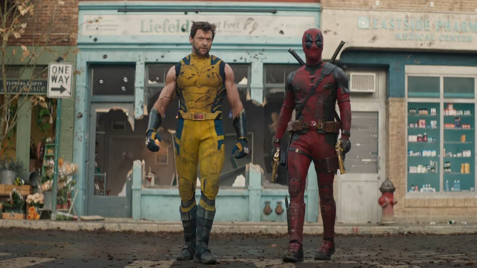 A still from the trailer for Deadpool &amp; Wolverine (Image via Marvel, Deadpool &amp; Wolverine trailer, 01:31)