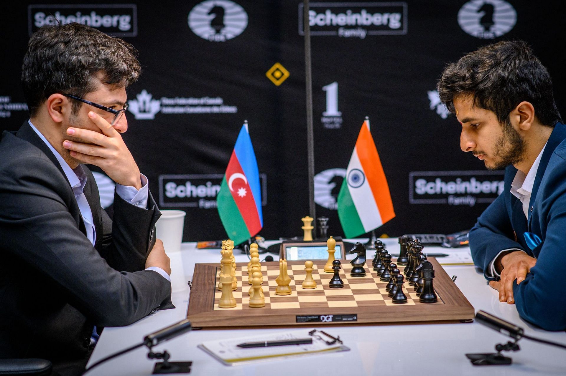 Nijat Abasov and Vidit Santosh Gujrathi settle for a draw in the Round 7.