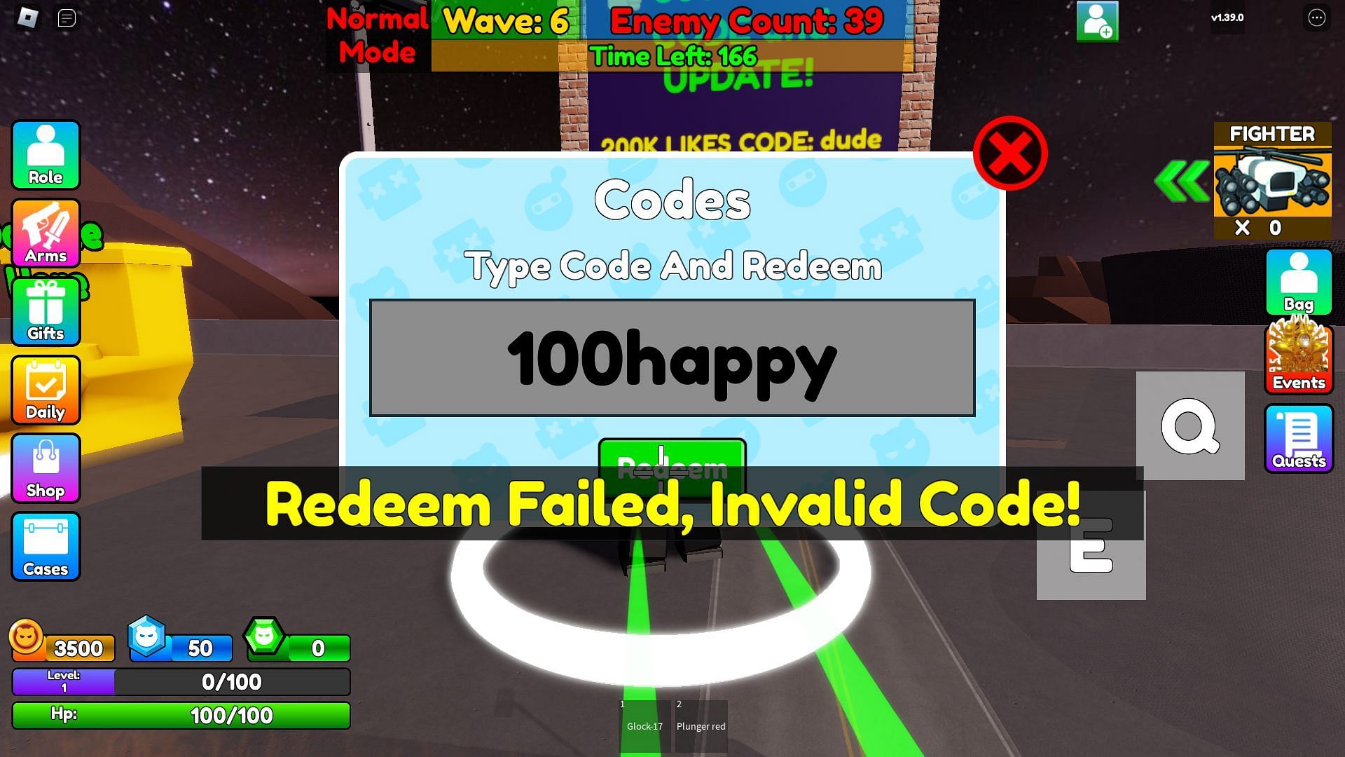 Troubleshooting codes for Bathroom Attack (Image via Roblox)