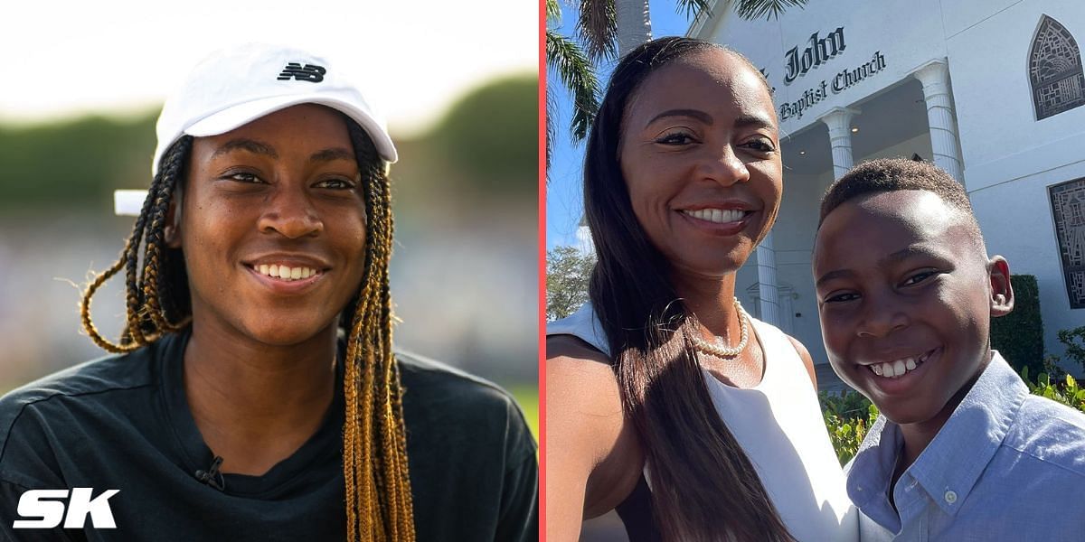 (Left to Right) Coco Gauff, Mother Candi and brother Cameron