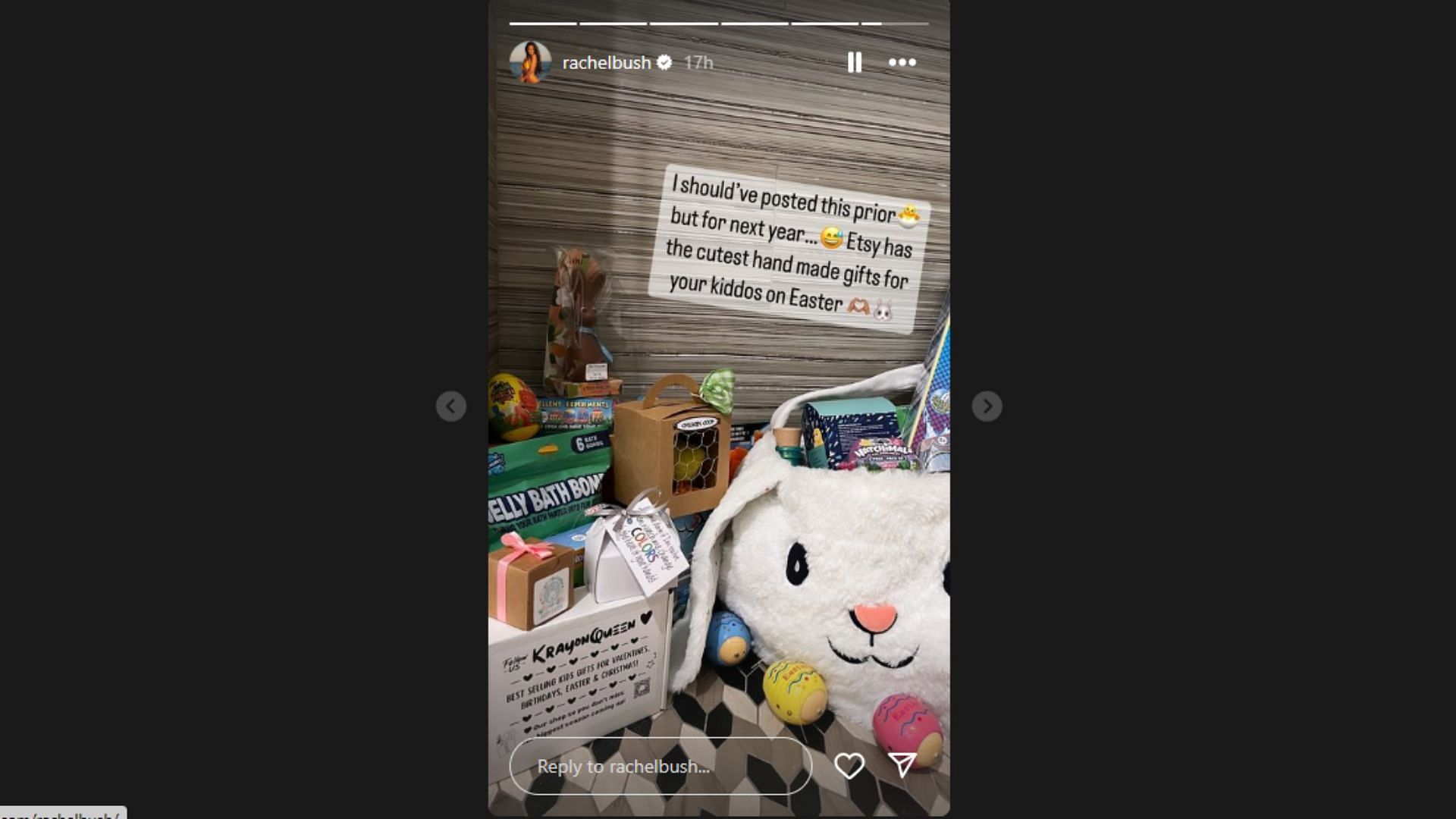 Rachel Bush also shared her daughter&#039;s Easter basket and gave ideas to other parents.