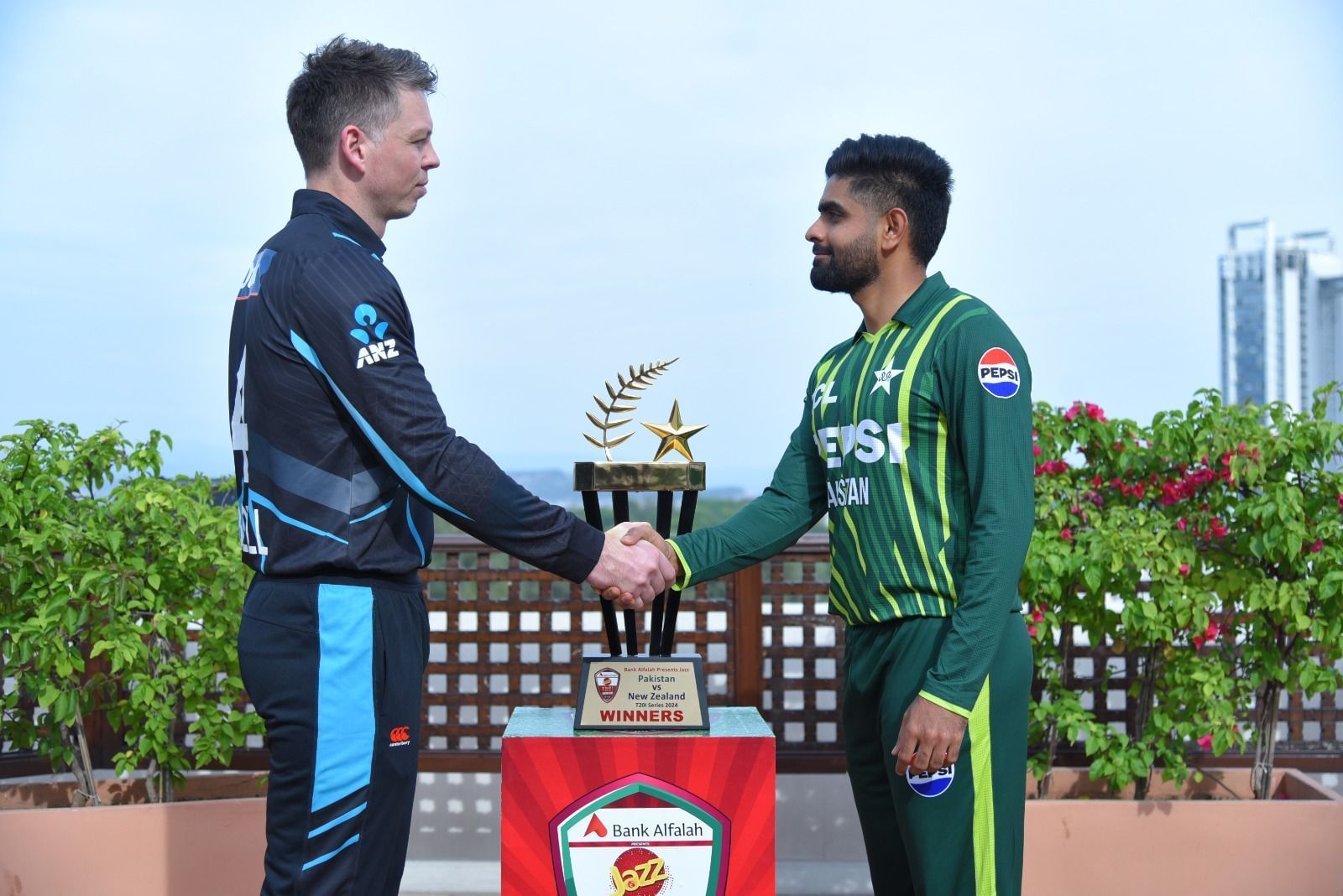 Babar Azam and Michael Bracewell. (Credits: Twitter)