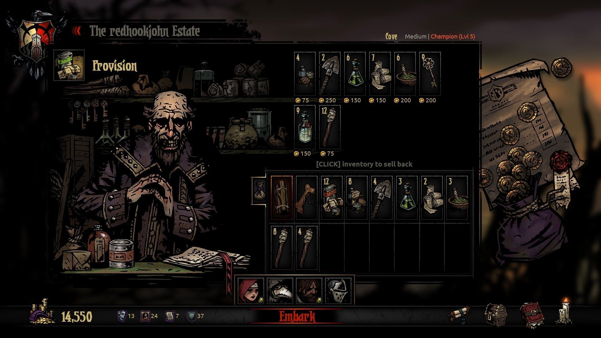 Different items in Darkest Dungeon (Image via Steam)