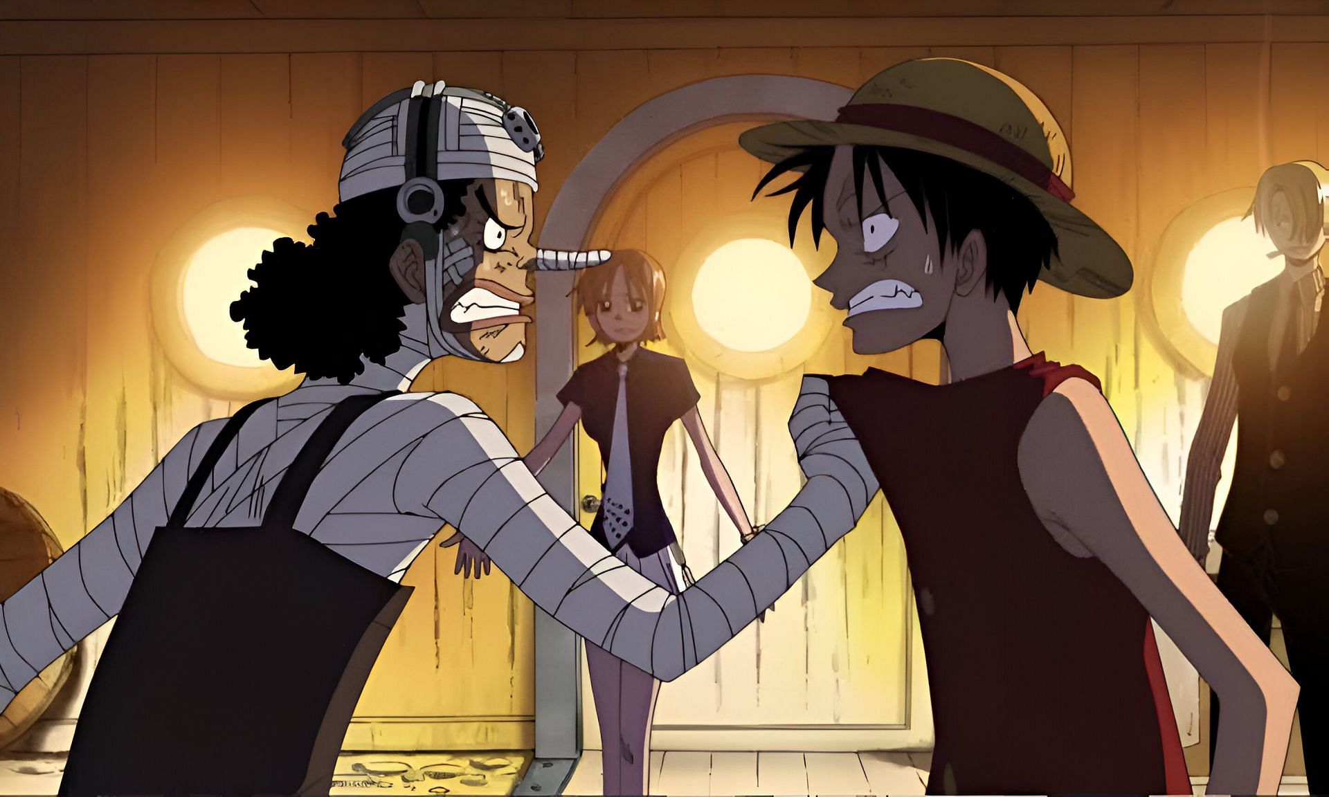 Usopp (left) and Luffy (right) as seen in the anime (Image via Toei Animation)