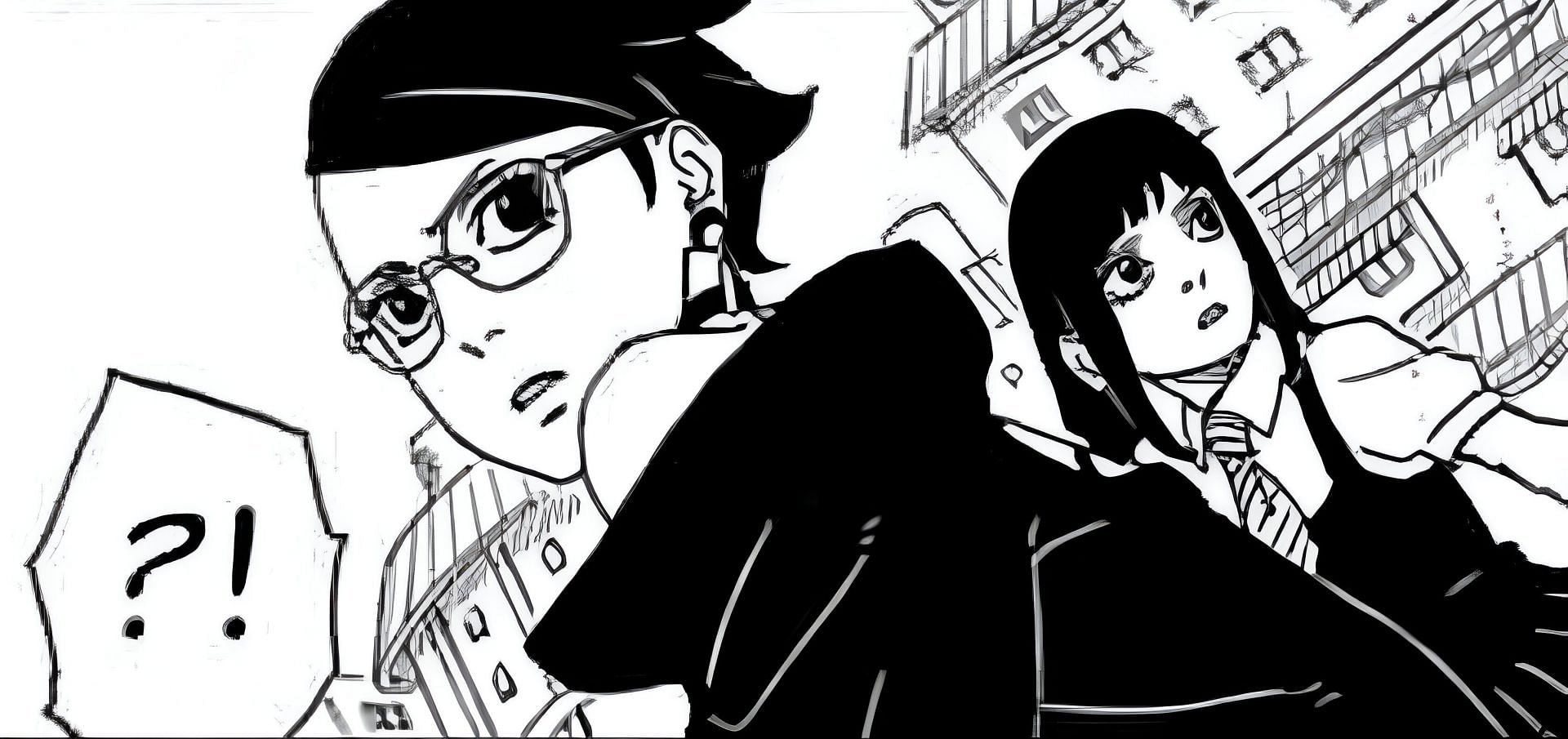 Sarada and Sumire as seen in the manga (Image via Shueisha)