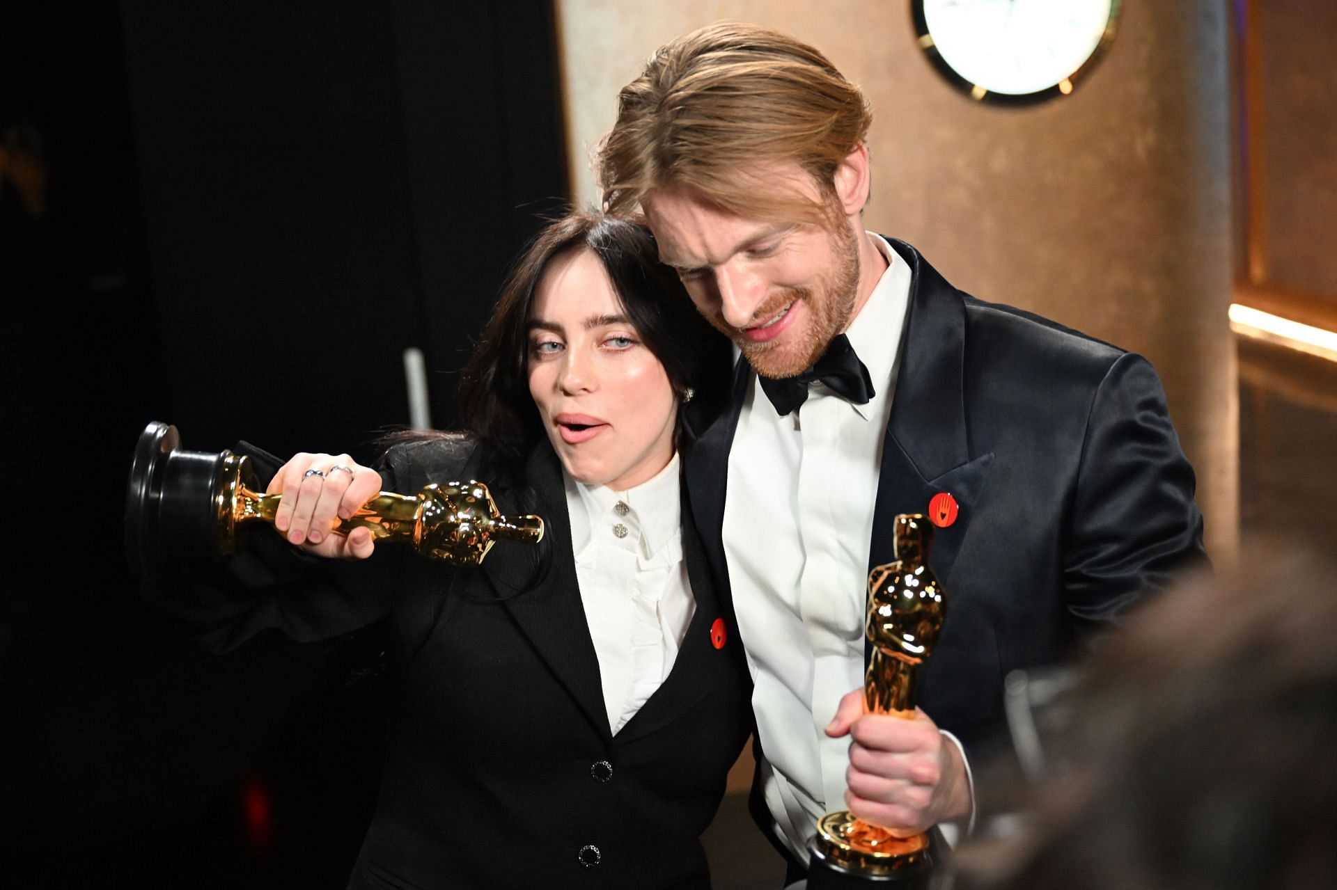 Billie Eilish and Finneas O&#039;Connell at the 2024 Academy Awards (Image via Getty Images)