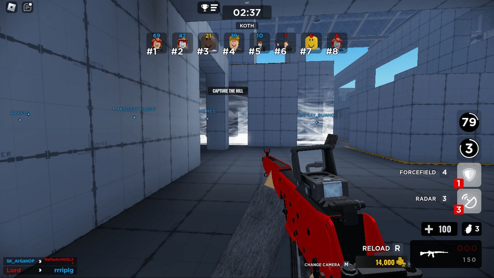 Gameplay screenshot from Gunfight Arena (Image via Roblox)