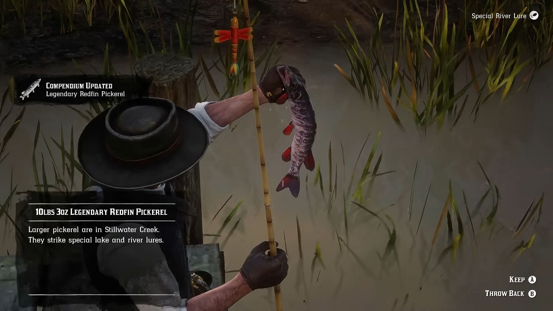 The Legendary Redfin Pickerel (Image via Rockstar Games || YouTube/Reptac)