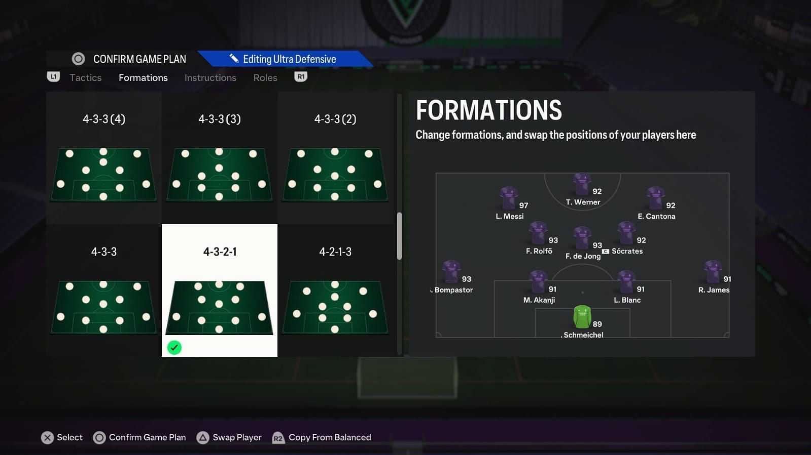4321 is the most popular formations (Image via EA Sports)