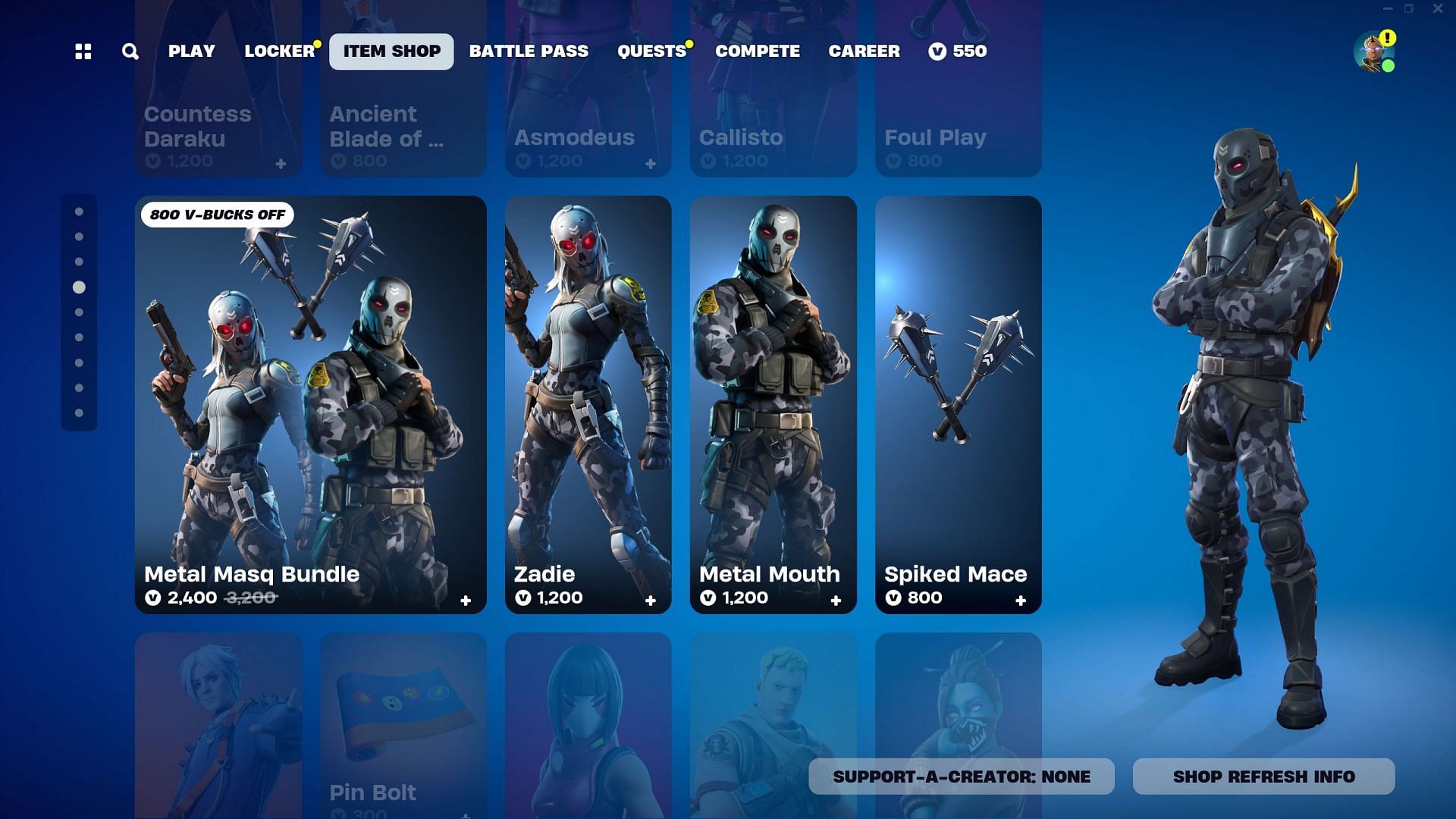 Zadie and Metal Mouth skins are currently listed in the Item Shop (Image via Epic Games/Fortnite)