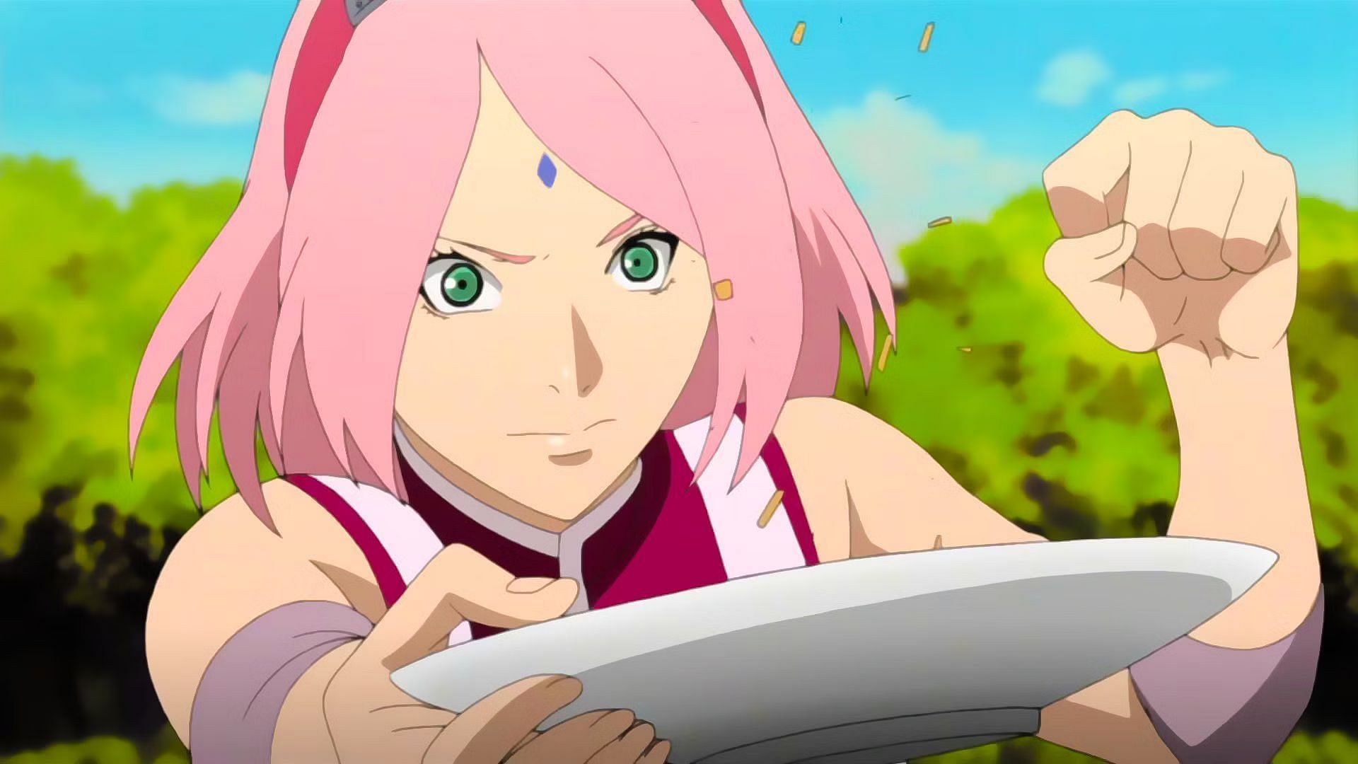 Sakura as seen in the Naruto anime (image via Pierrot)