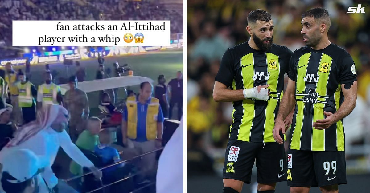 Al-Ittihad fan attacks Karim Benzema&rsquo;s teammate Abderrazak Hamdallah with whip as bizarre incident after Saudi Super Cup final goes viral