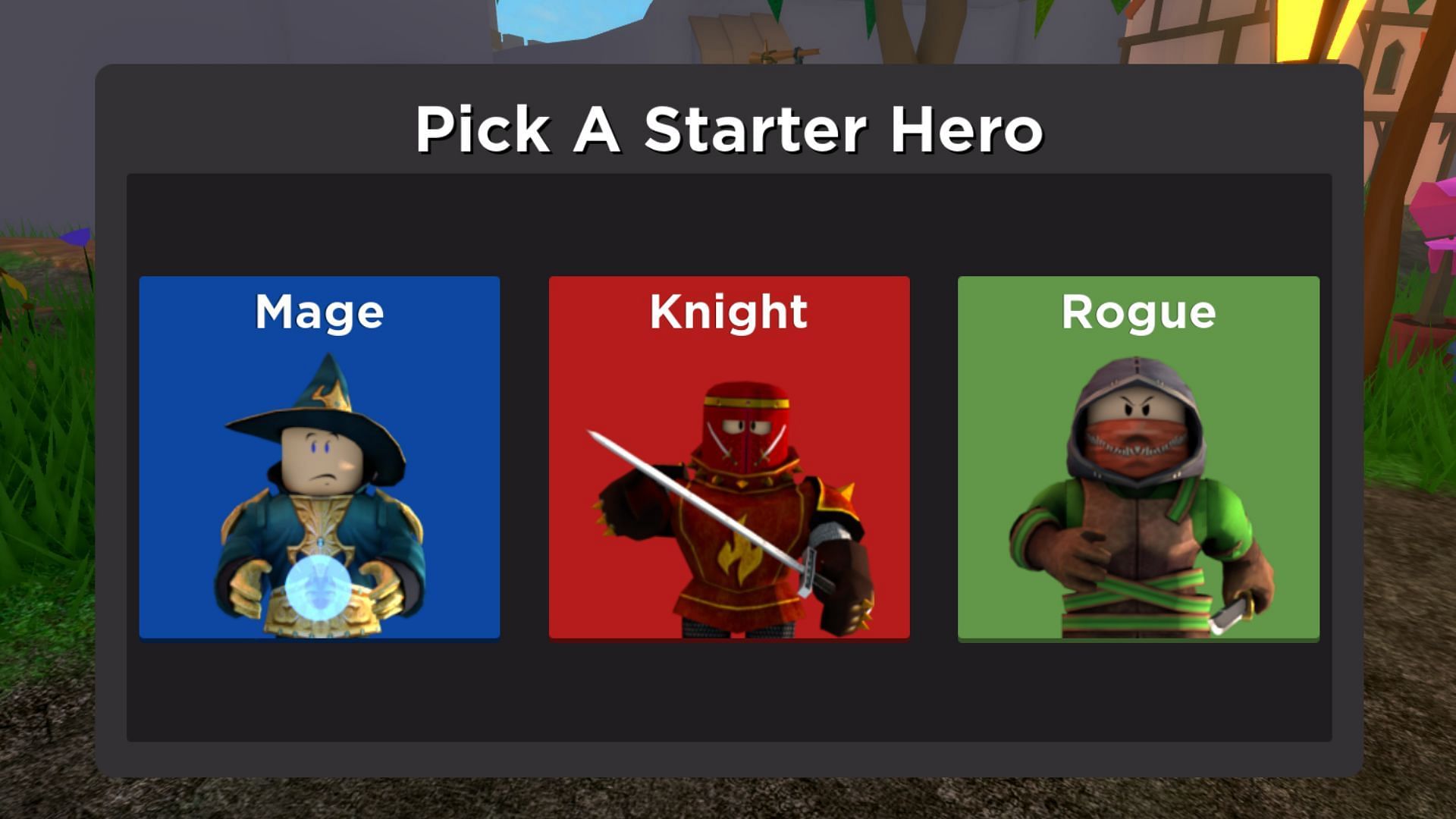 Pick a Starter Hero in Hero Havoc (Image via Roblox || Sportskeeda)