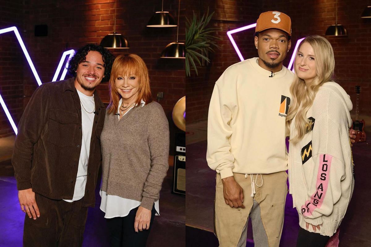 Anthony Ramos and Reba McEntire, Chance The Rapper and Meghan Trainer from The Voice episode 15 (Images via Instagram/@nbcthevoice)