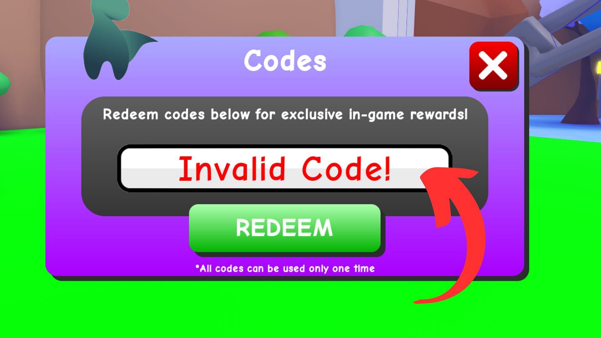 Pet Trading Card Simulator invalid code issue (Image via Roblox || Sportskeeda)