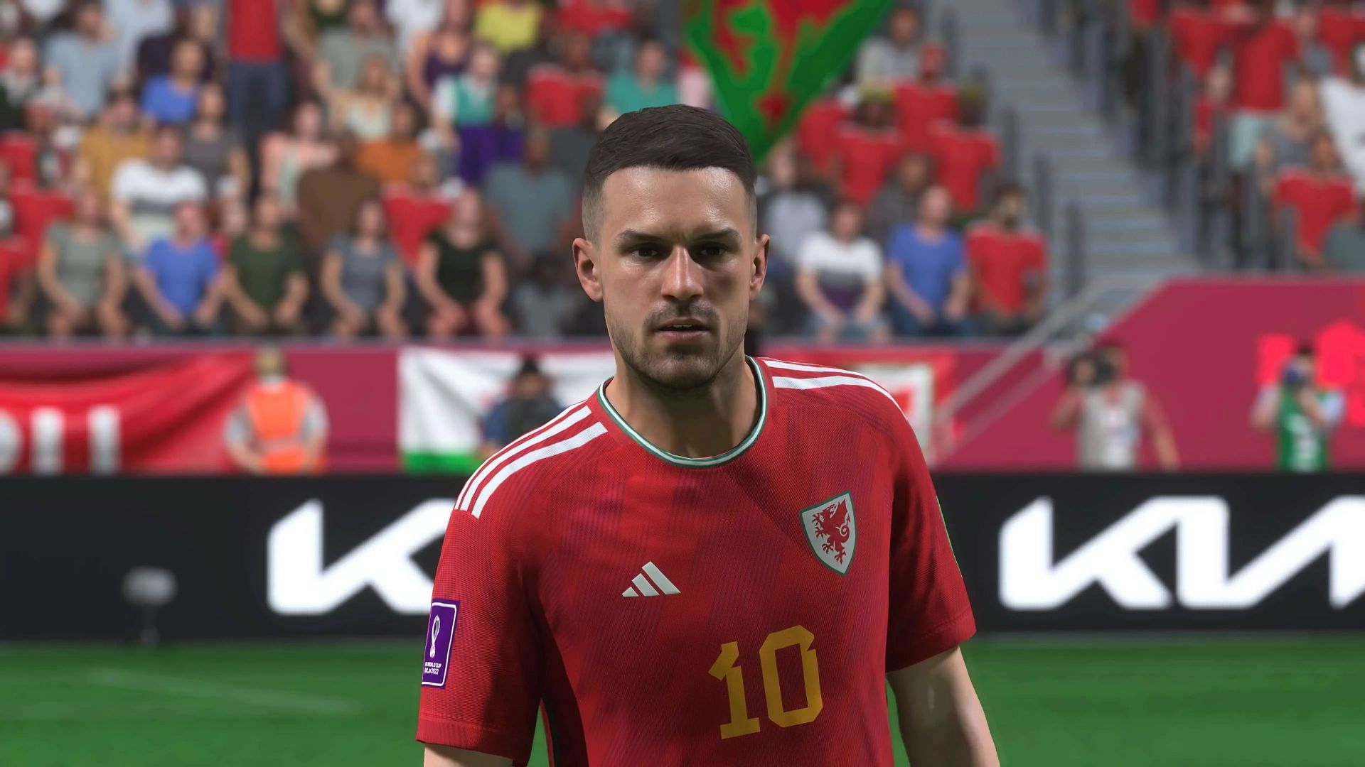 Aaron Ramsey&#039;s updated face scan in FC Mobile (Image via EA Sports)