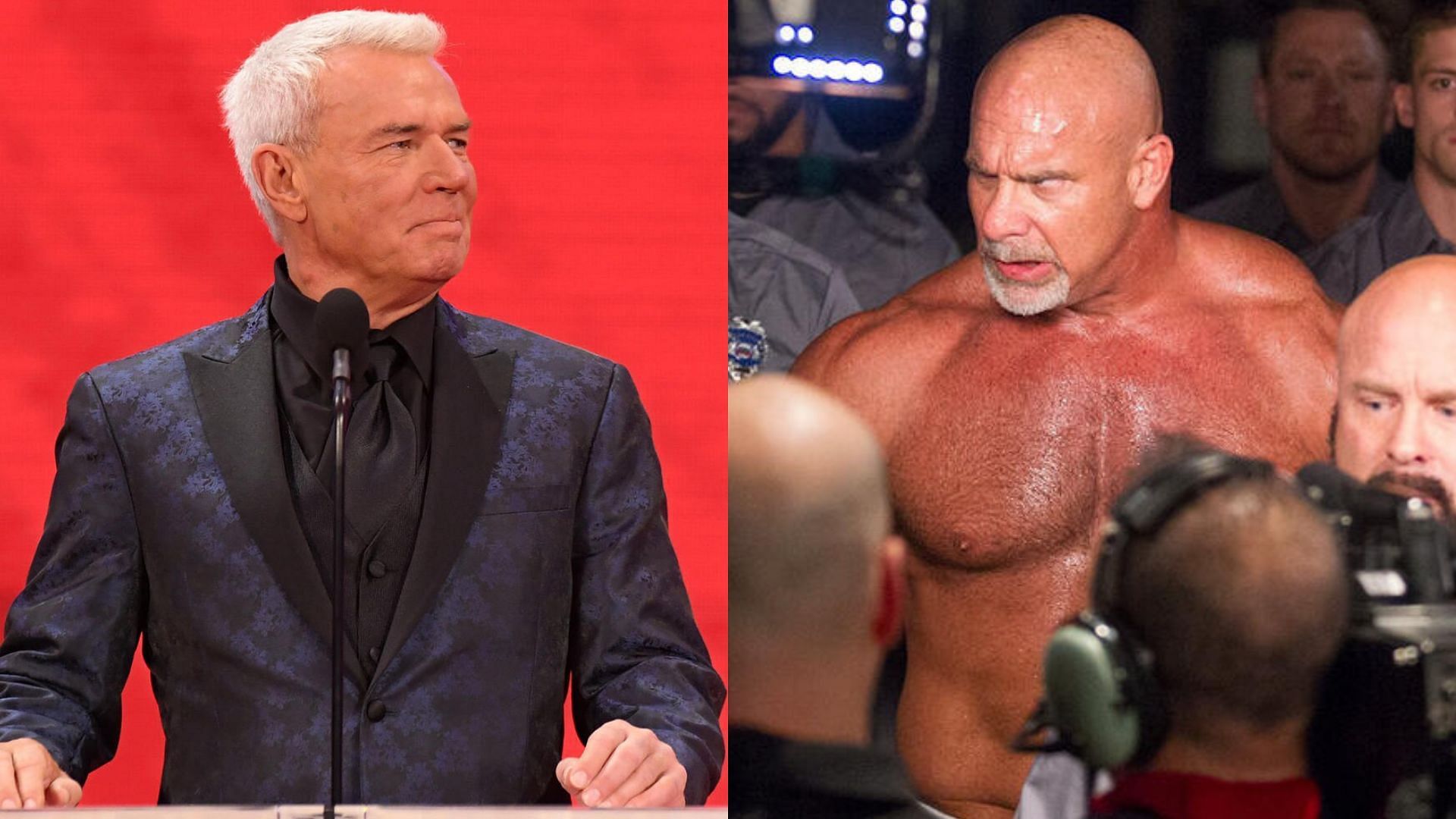 WWE Hall of Famers Eric Bischoff and Goldberg.