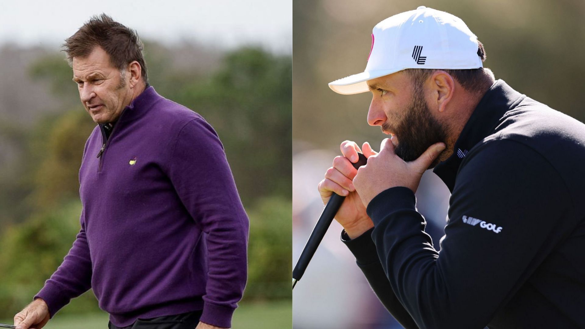 Sir Nick Faldo, Jon Rahm (Image via Getty)