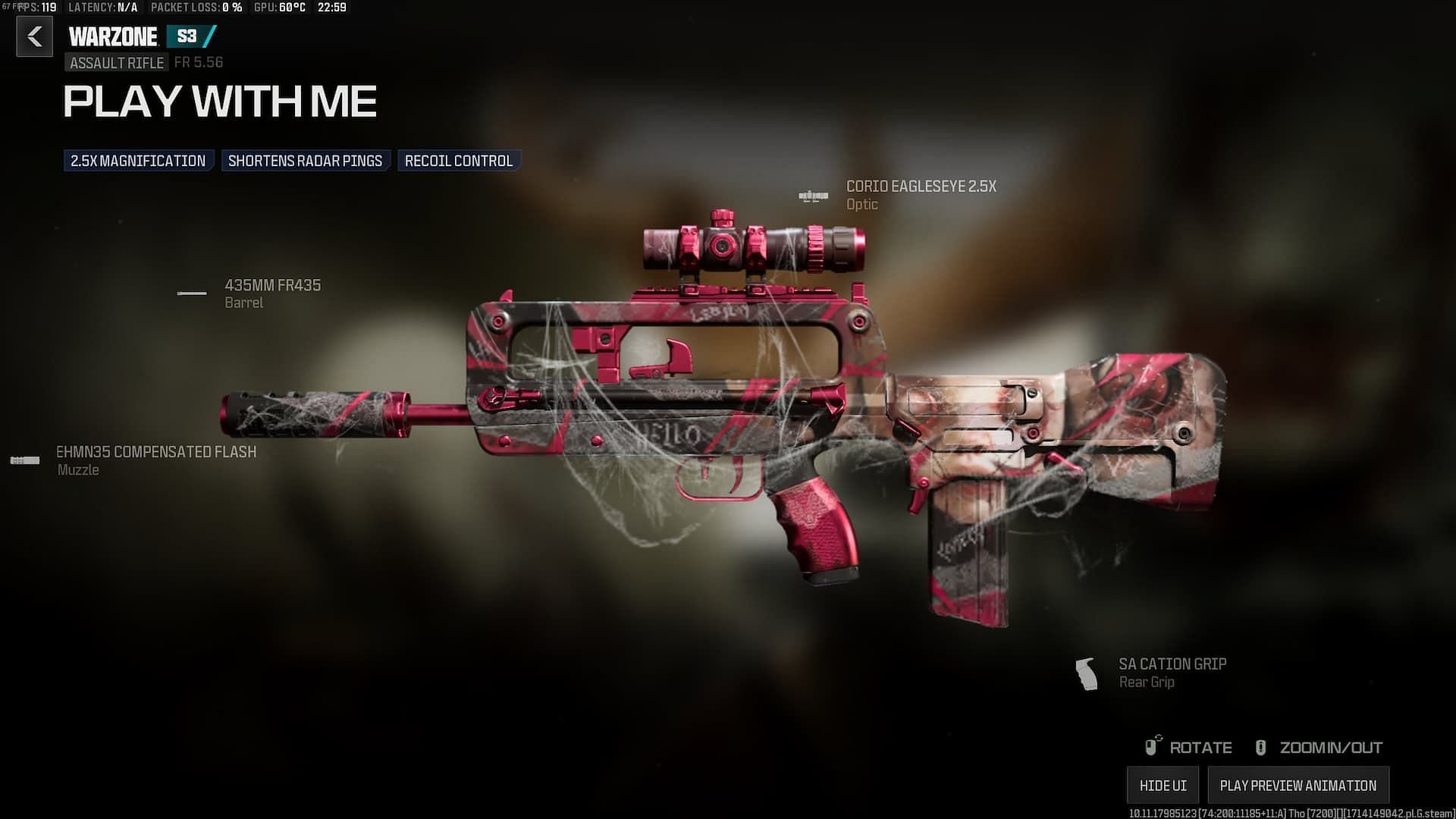 Play With Me weapon blueprint for FR 5.56 (Image via Activision)