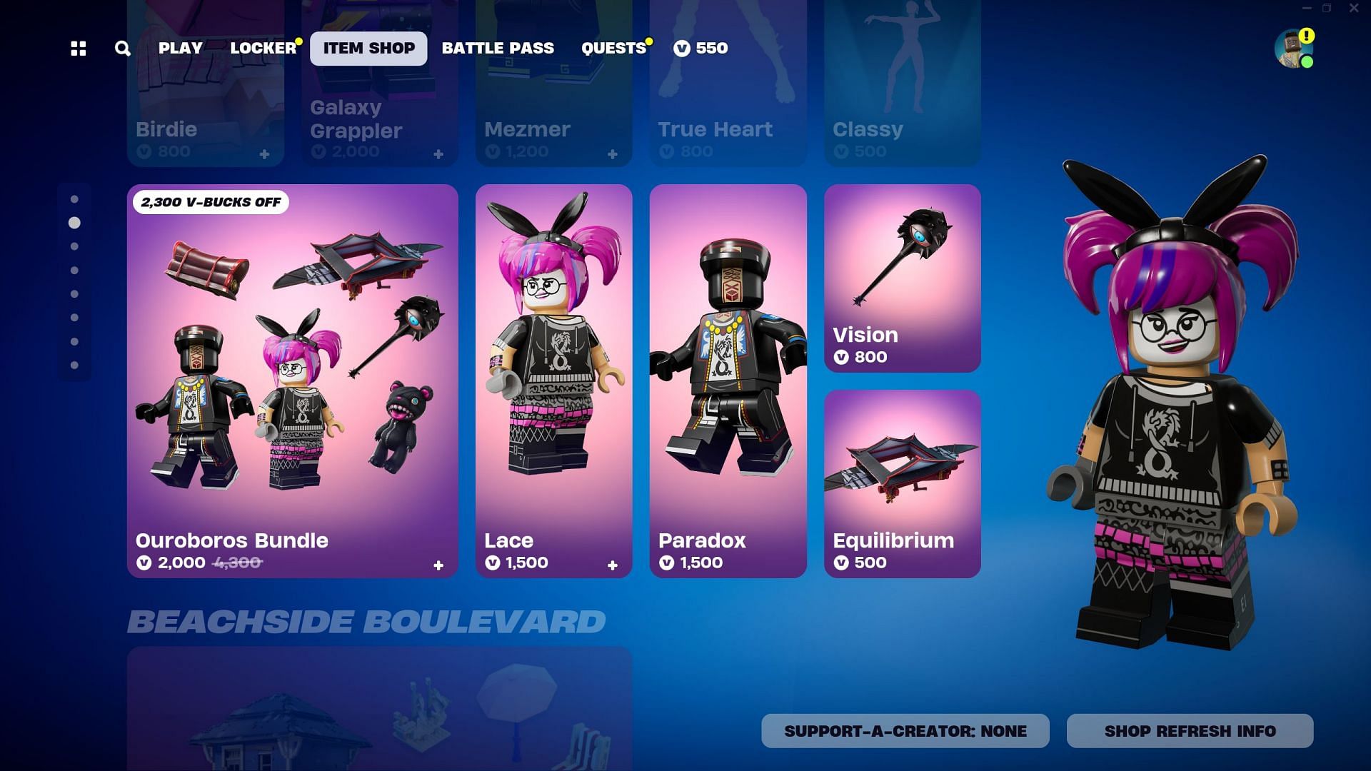 Lace and Paradox Skins are currently listed in the Item Shop (Image via Epic Games/Fortnite)