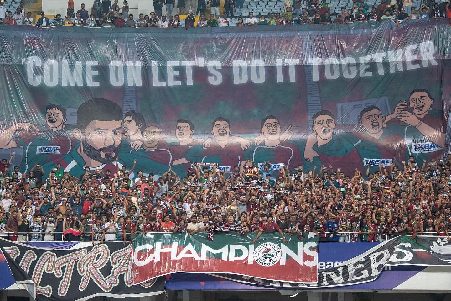 Mohun Bagan SG fans stayed well beyond the trophy celebrations to greet the players.