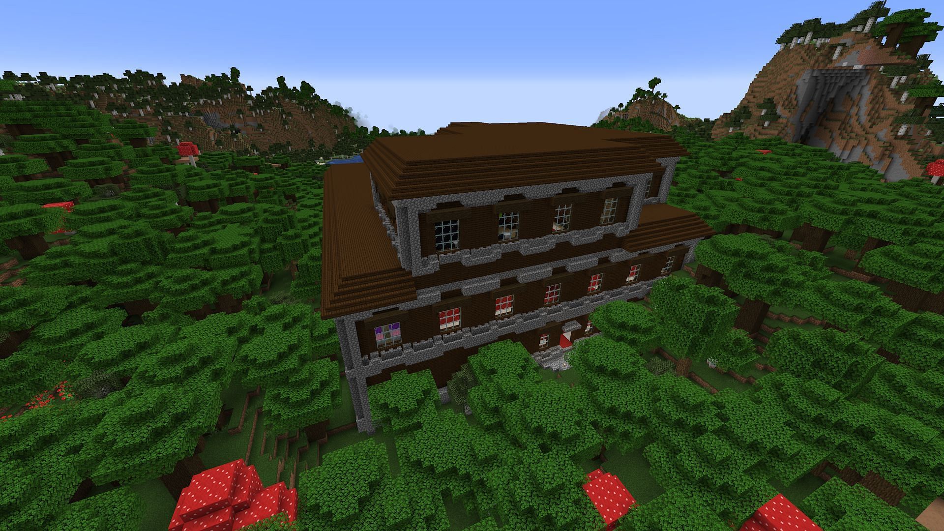 One of the woodland mansions found on the seed (Image via Mojang)